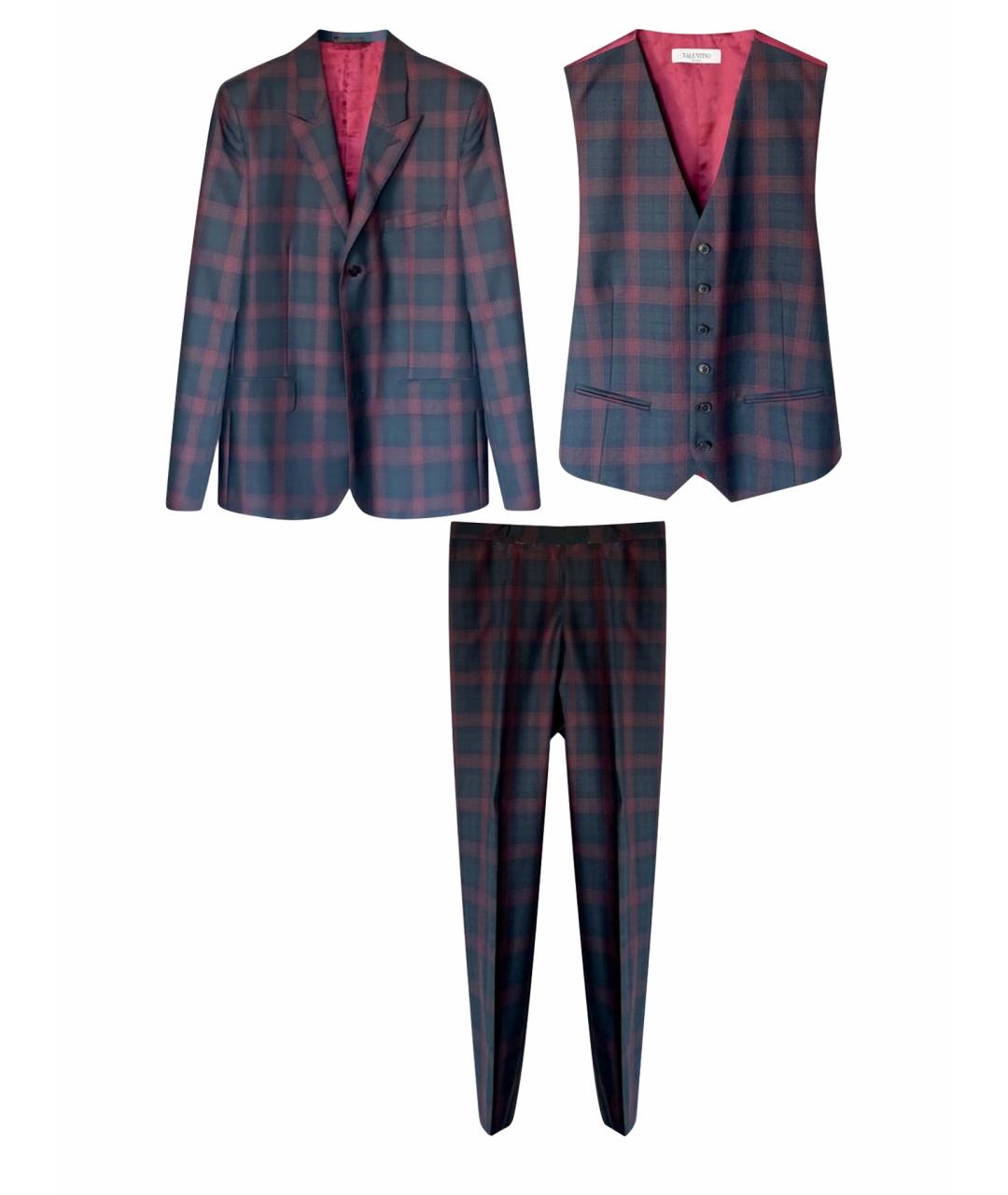 VALENTINO Бордовый костюм-тройка, фото 1