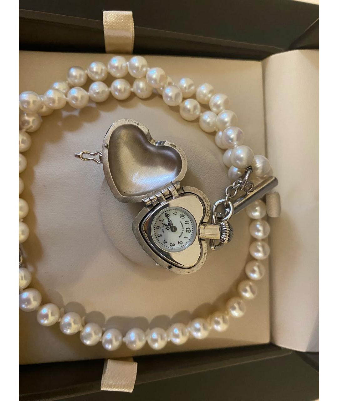 BURBERRY Белые серебряные часы, фото 2
