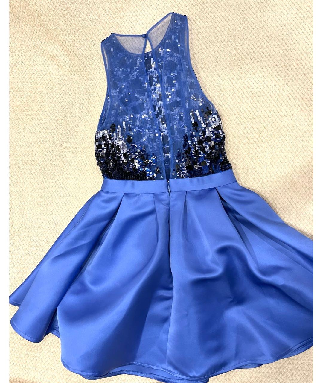 ELISABETTA FRANCHI Синее полиамидовое коктейльное платье, фото 2