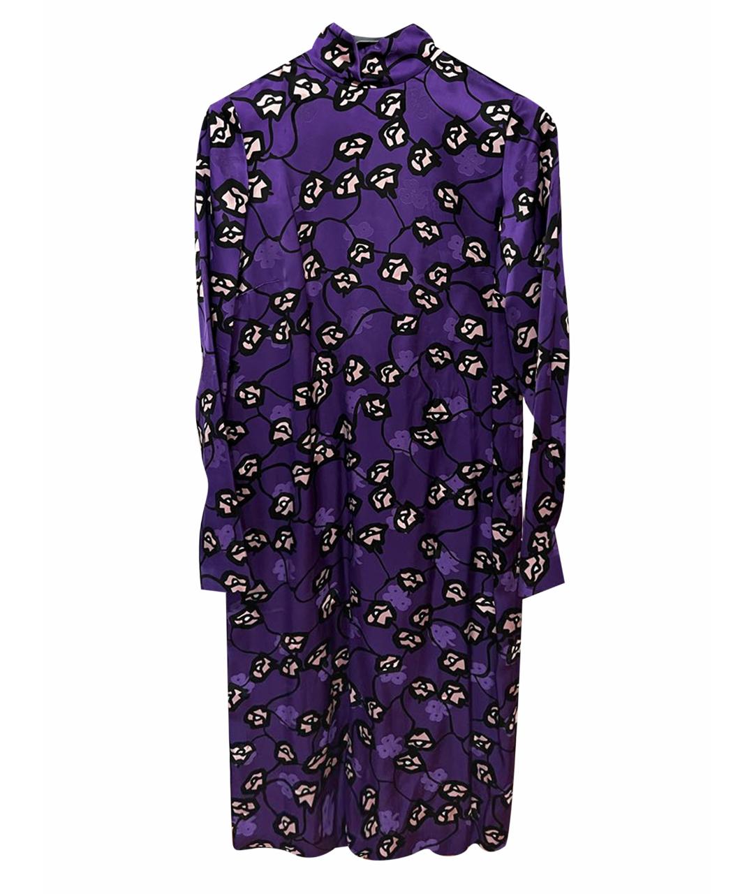 MARNI Фиолетовое вискозное коктейльное платье, фото 1