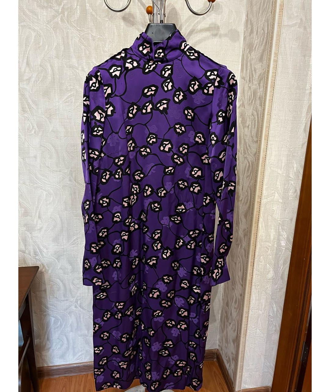 MARNI Фиолетовое вискозное коктейльное платье, фото 4