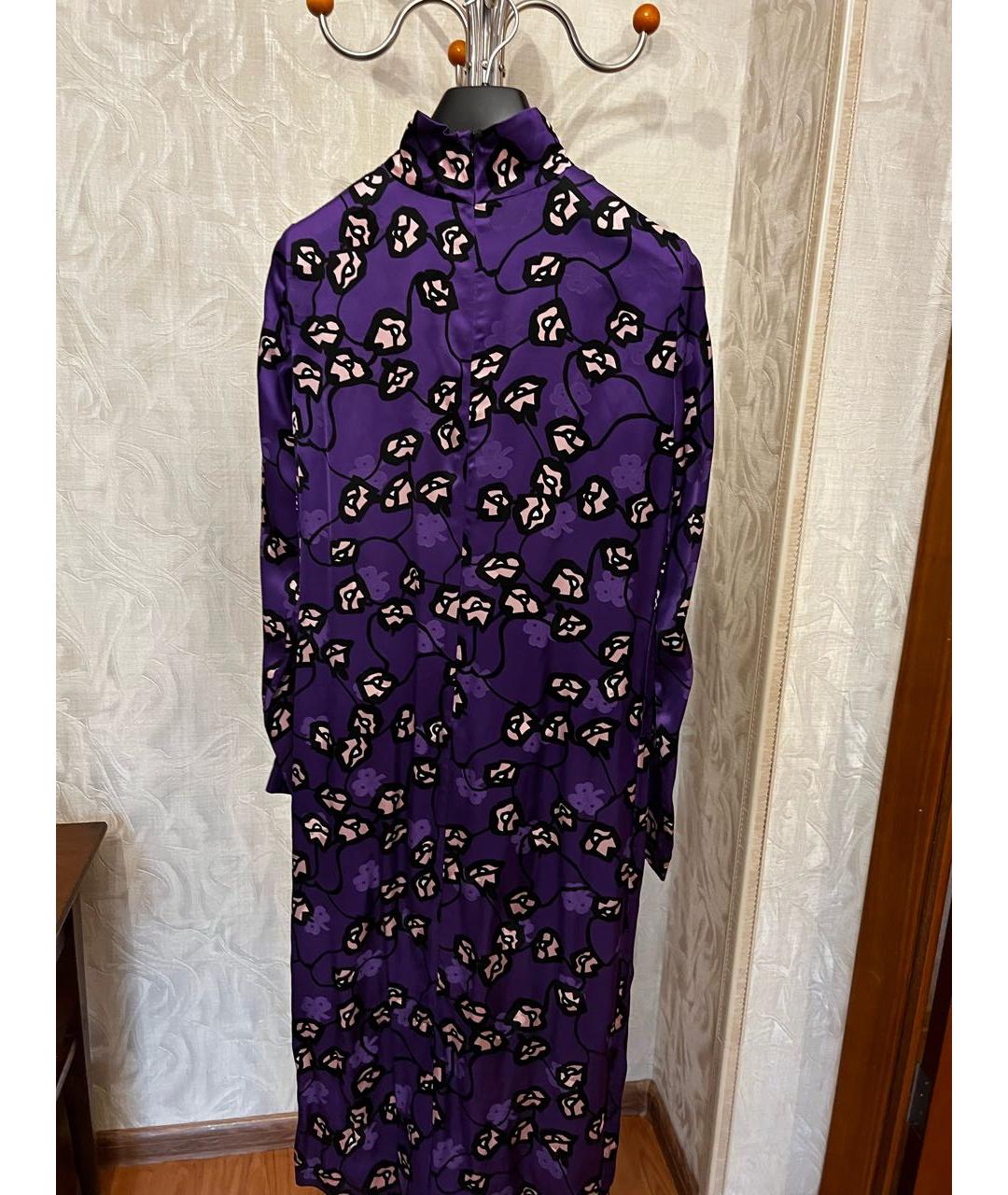 MARNI Фиолетовое вискозное коктейльное платье, фото 2