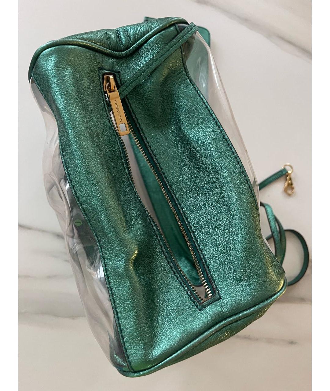 DOLCE&GABBANA Зеленая кожаная сумка с короткими ручками, фото 8