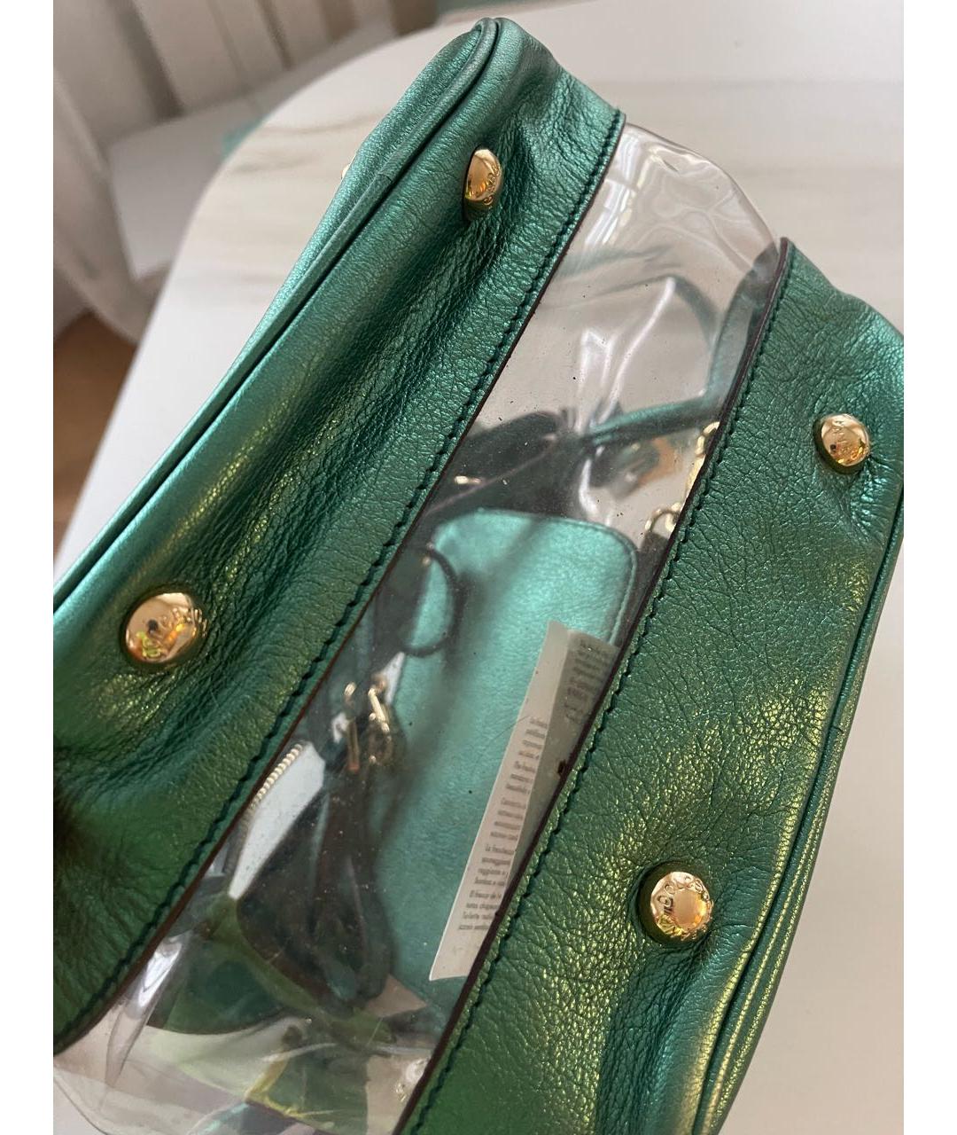 DOLCE&GABBANA Зеленая кожаная сумка с короткими ручками, фото 4