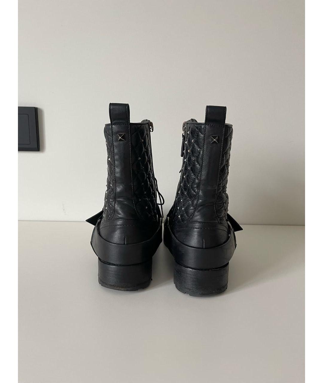 VALENTINO Черные кожаные полусапоги, фото 5