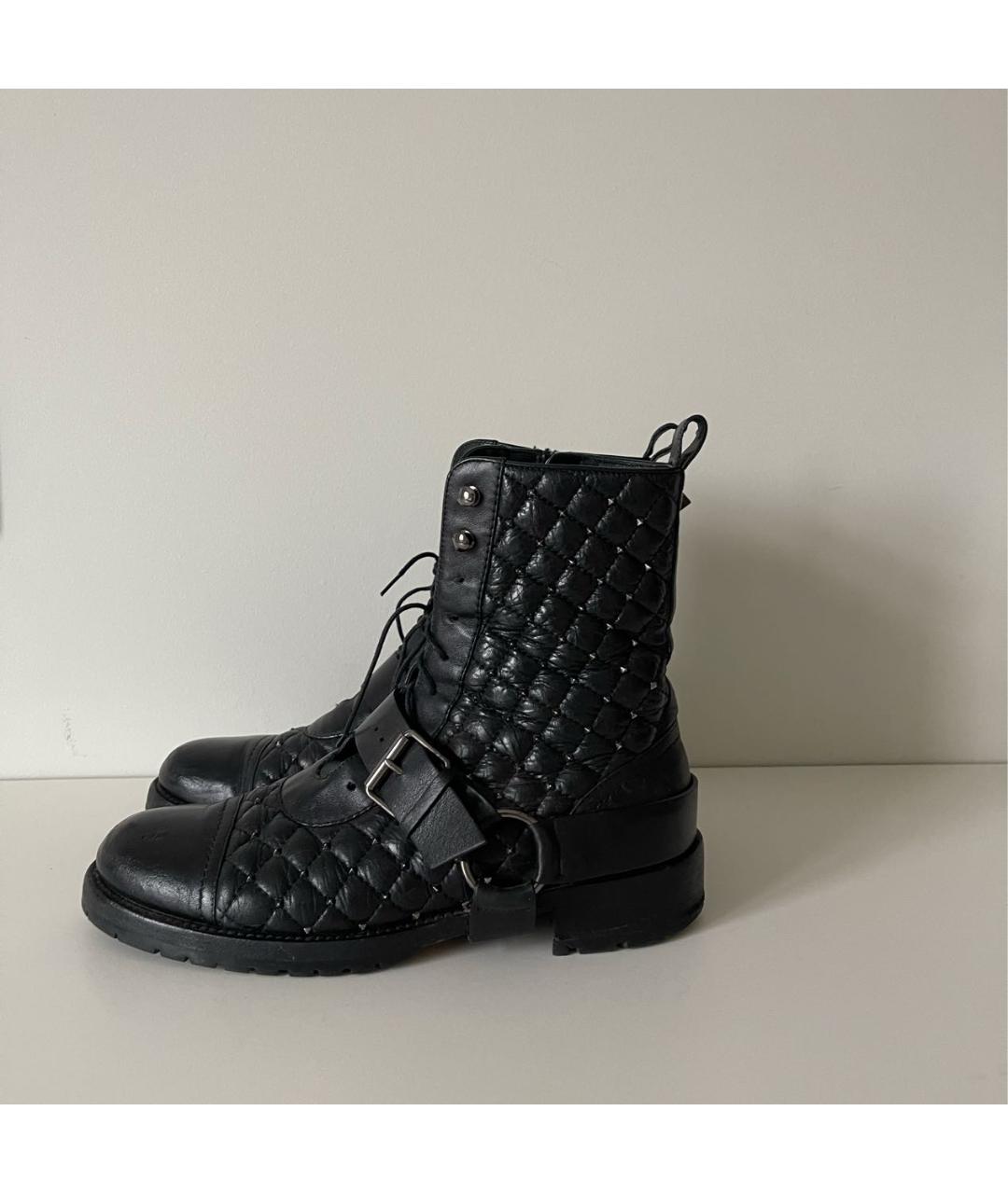 VALENTINO Черные кожаные полусапоги, фото 3