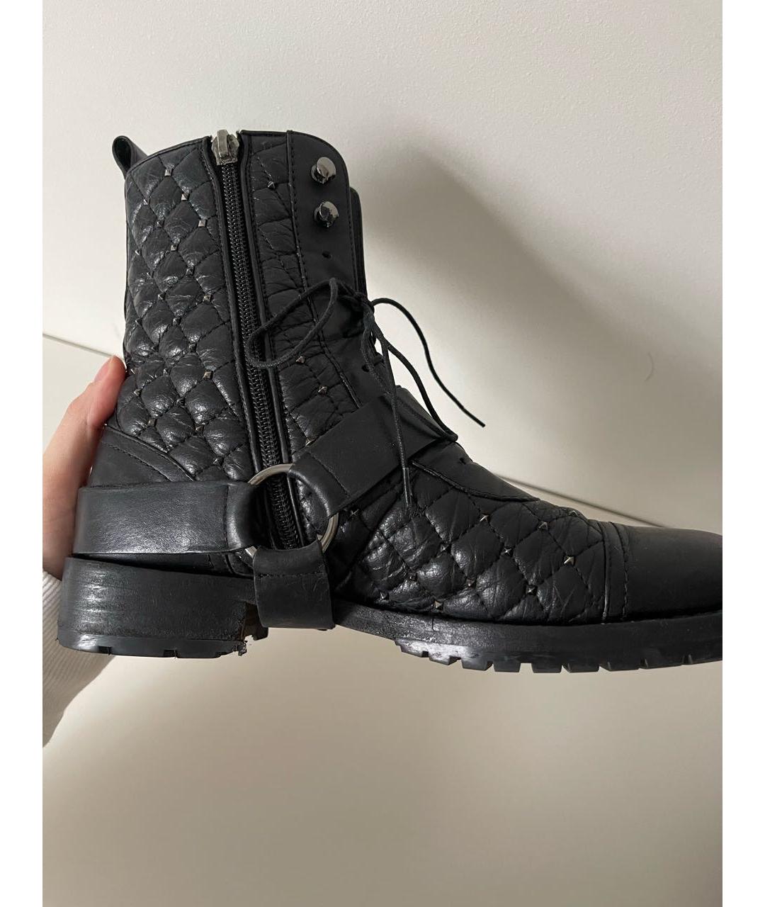 VALENTINO Черные кожаные полусапоги, фото 8