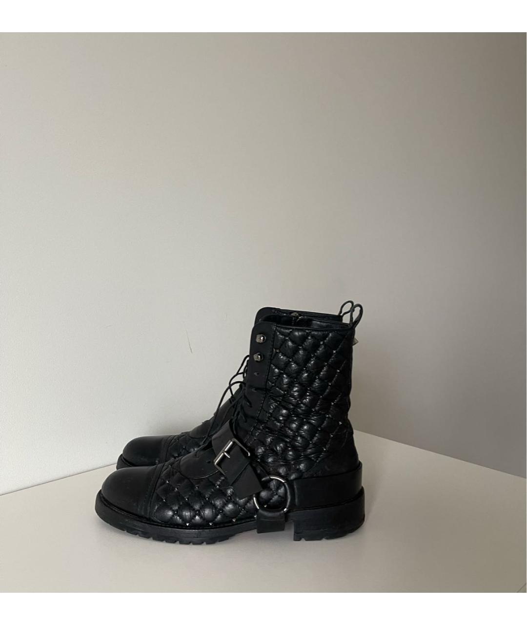VALENTINO Черные кожаные полусапоги, фото 9