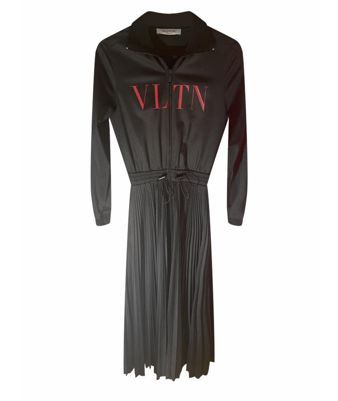 VALENTINO Черное полиэстеровое повседневное платье, фото 1