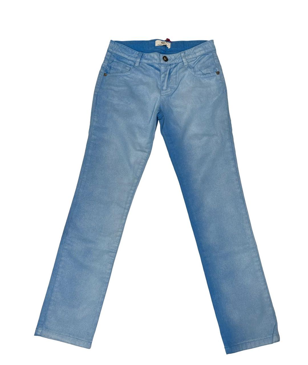 YOUNG VERSACE Голубые хлопковые детские джинсы, фото 4