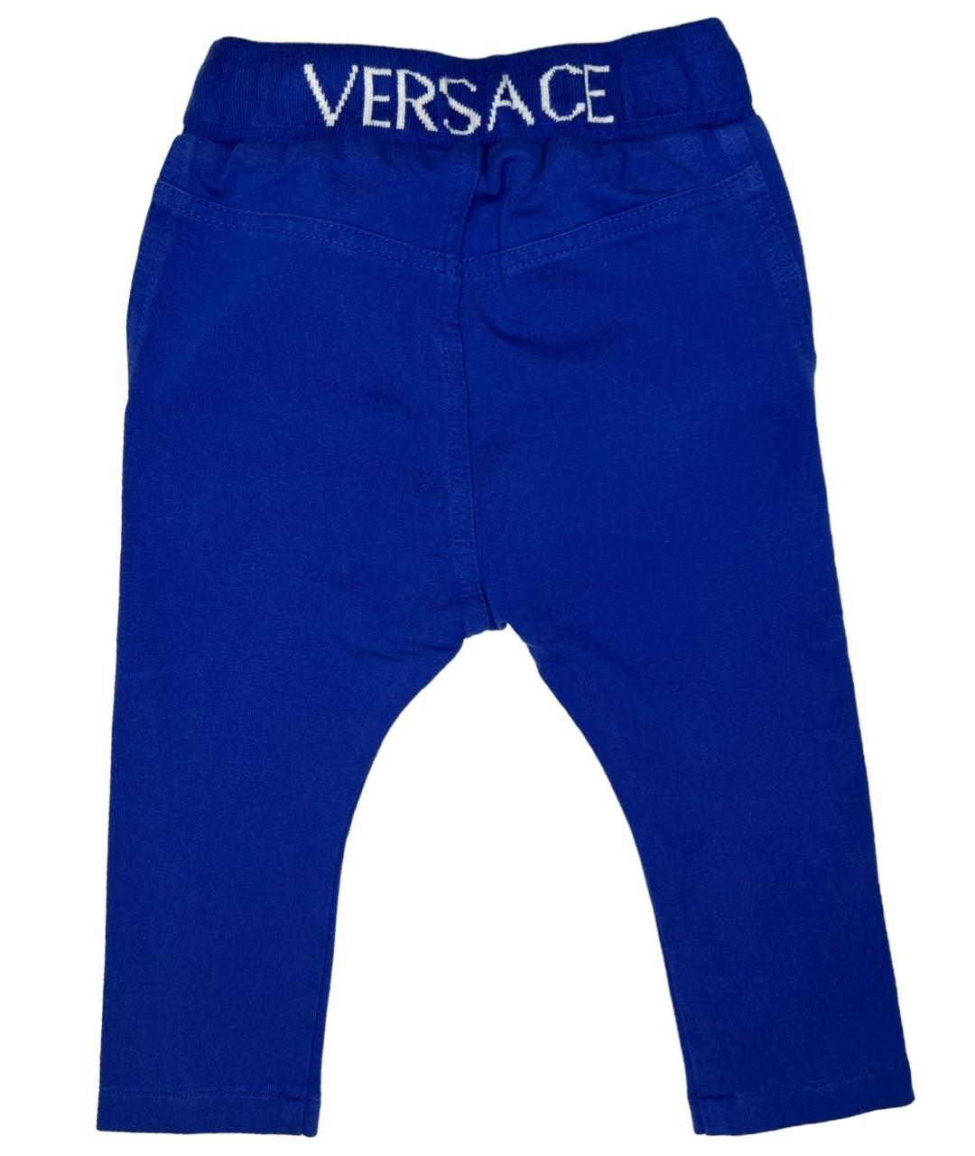 YOUNG VERSACE Синие хлопковые брюки и шорты, фото 2