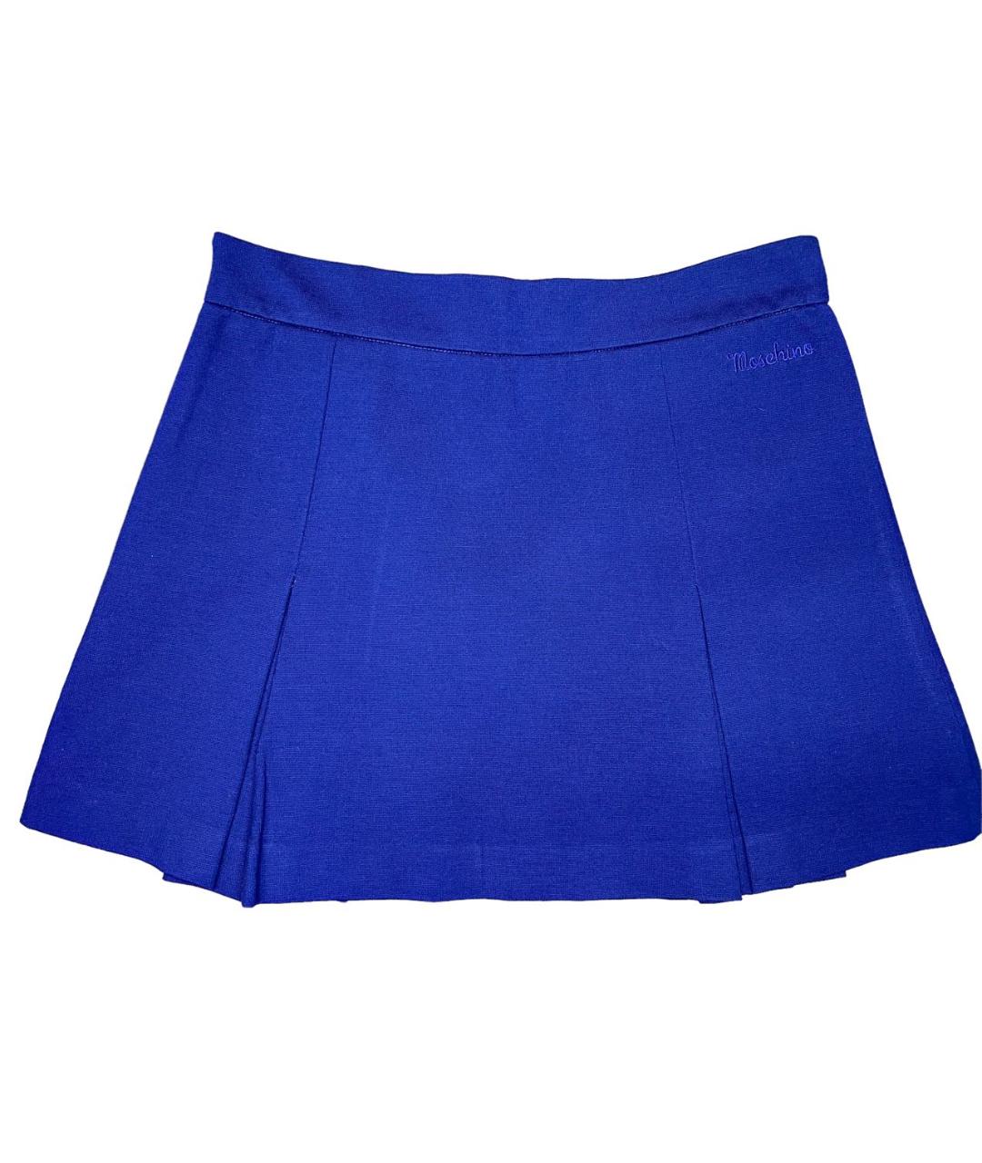 MOSCHINO Синяя вискозная юбка, фото 2