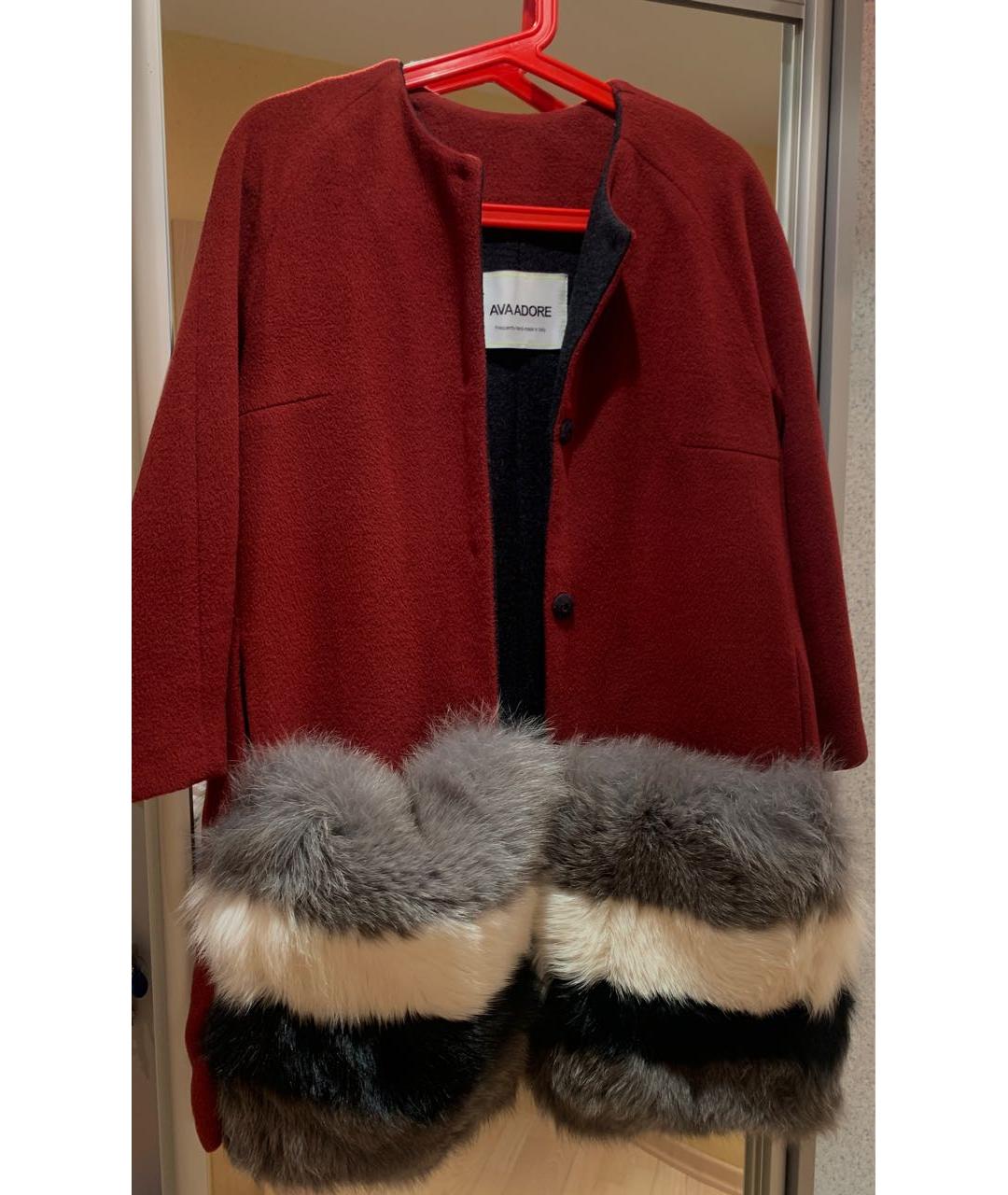 AVAADORE Бордовое шерстяное пальто, фото 9