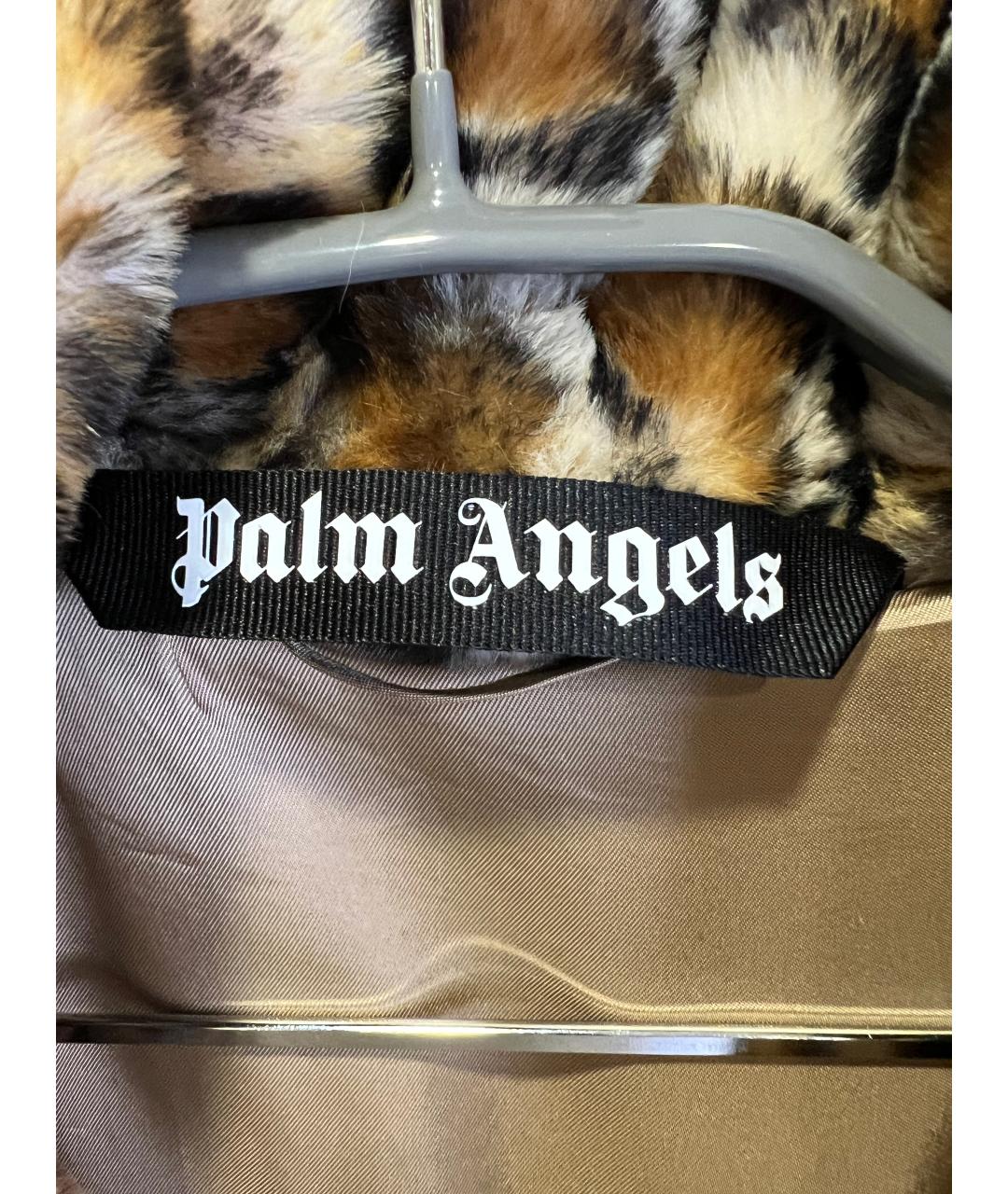 PALM ANGELS Бежевая меховая дубленка/шуба, фото 3