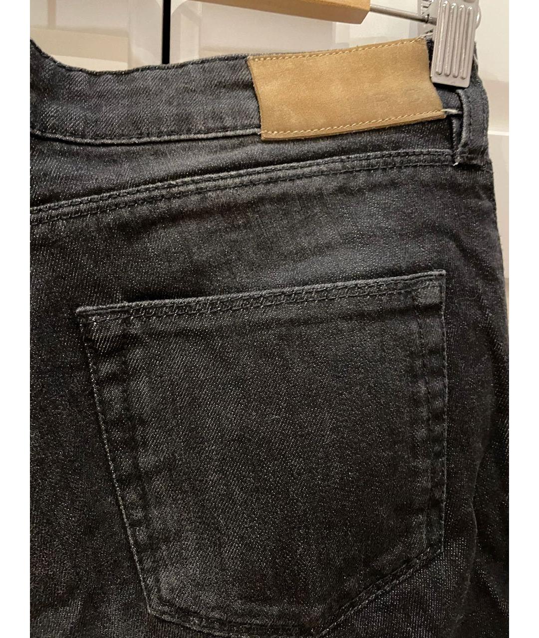 IRO Черные хлопко-эластановые прямые джинсы, фото 7