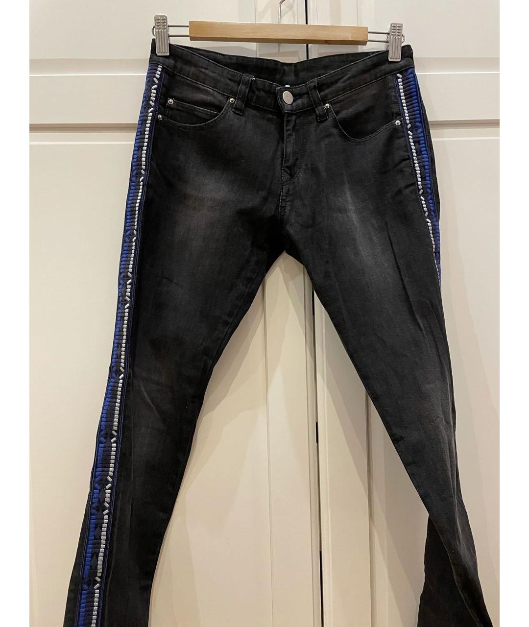 IRO Черные хлопко-эластановые прямые джинсы, фото 3