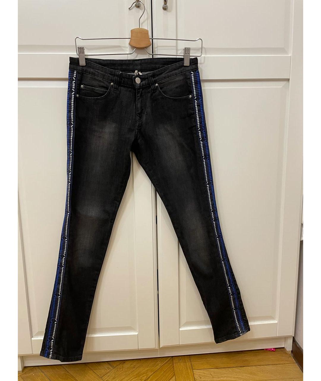 IRO Черные хлопко-эластановые прямые джинсы, фото 8