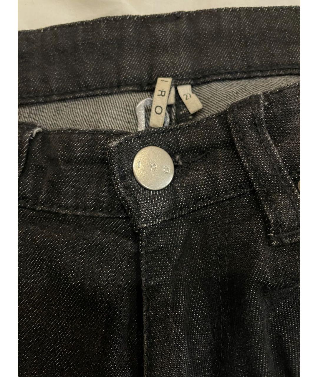 IRO Черные хлопко-эластановые прямые джинсы, фото 6