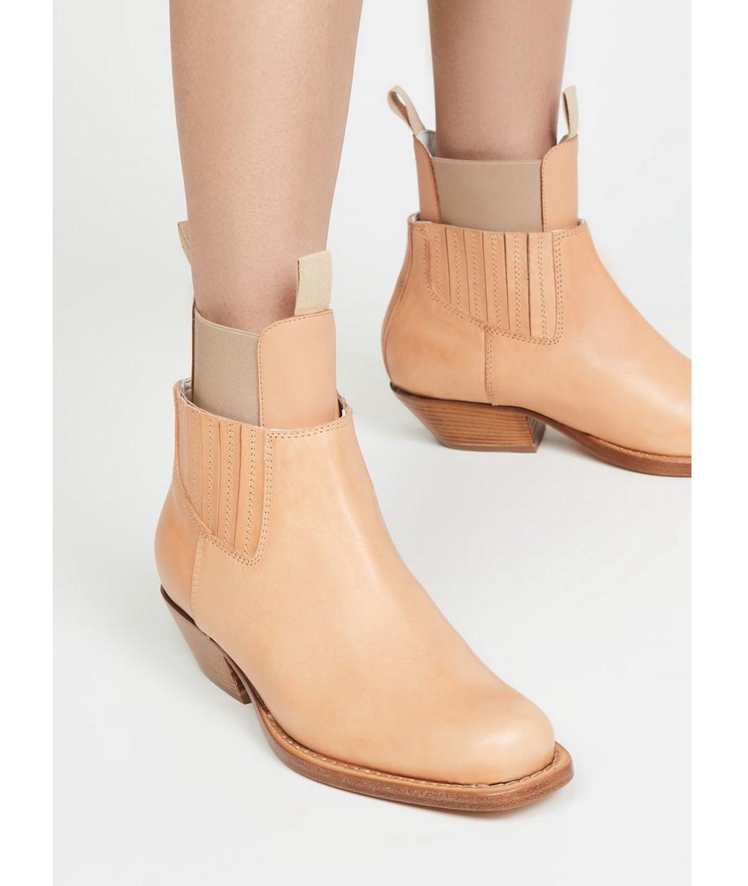 MM6 MAISON MARGIELA Горчичные кожаные ботинки, фото 8