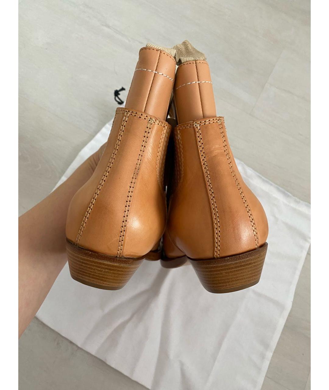 MM6 MAISON MARGIELA Горчичные кожаные ботинки, фото 3