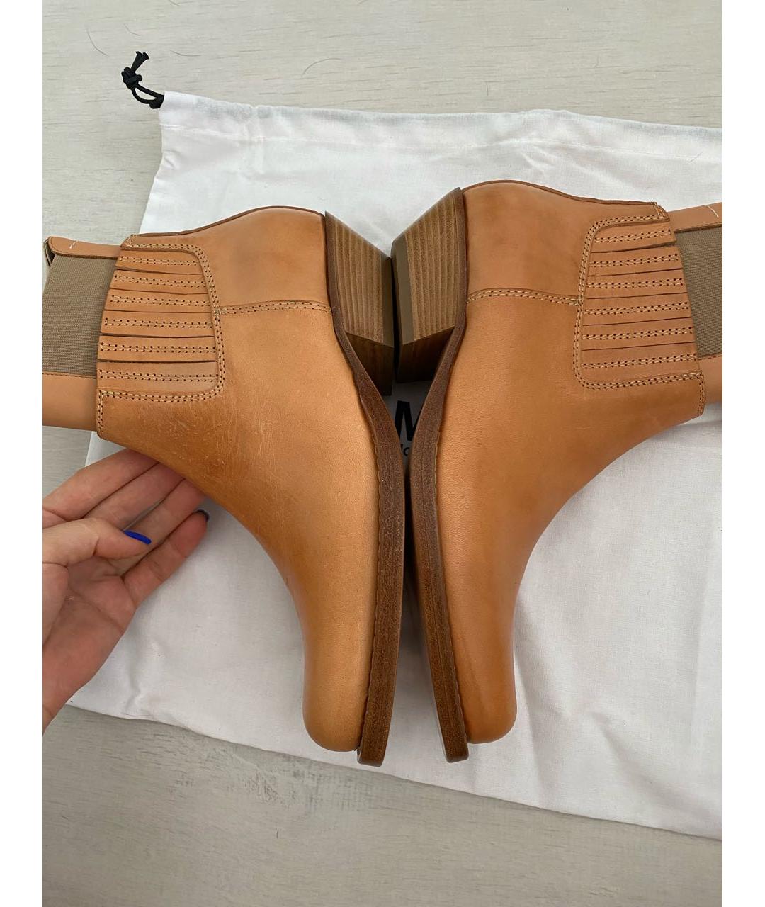 MM6 MAISON MARGIELA Горчичные кожаные ботинки, фото 6
