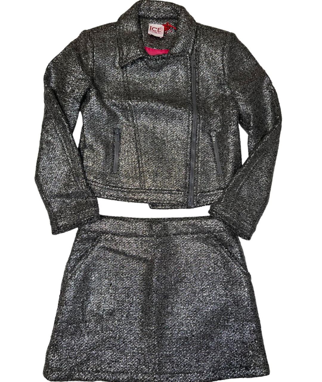 ICEBERG Серебряная шерстяная юбка, фото 2