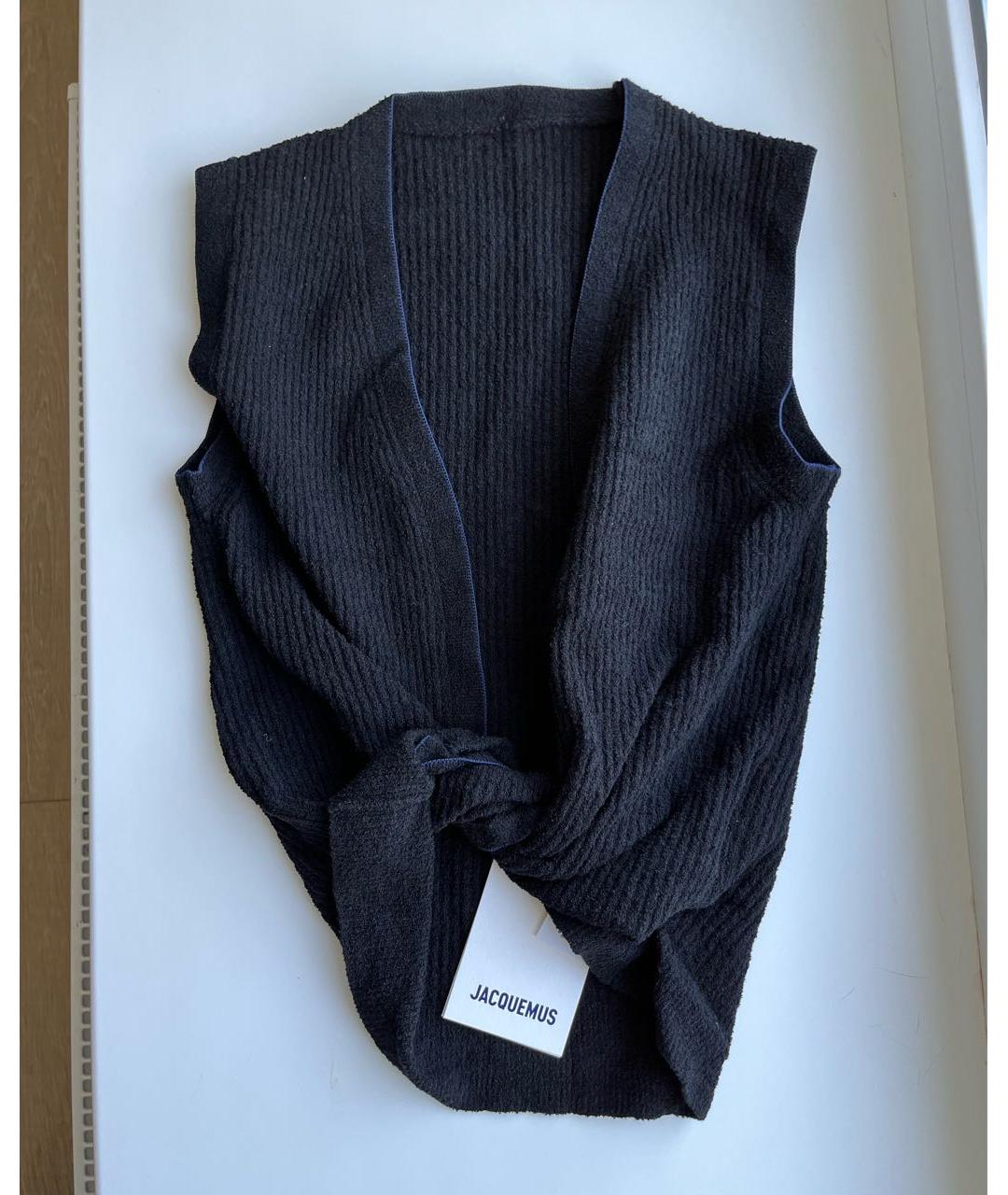 JACQUEMUS Черный хлопко-эластановый джемпер / свитер, фото 2