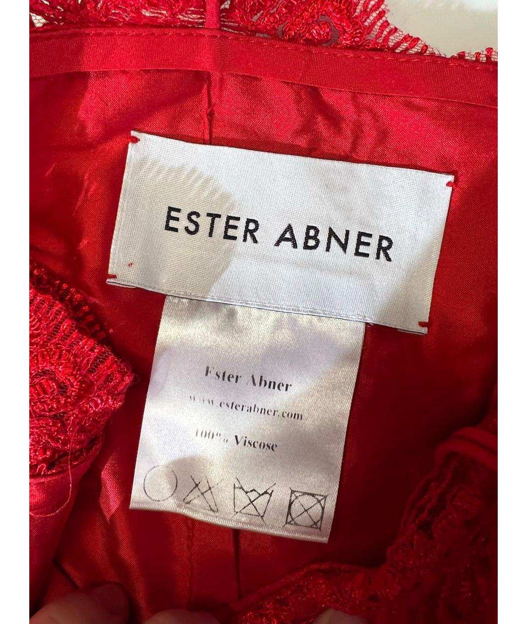 ESTER ABNER Красное вискозное коктейльное платье, фото 4