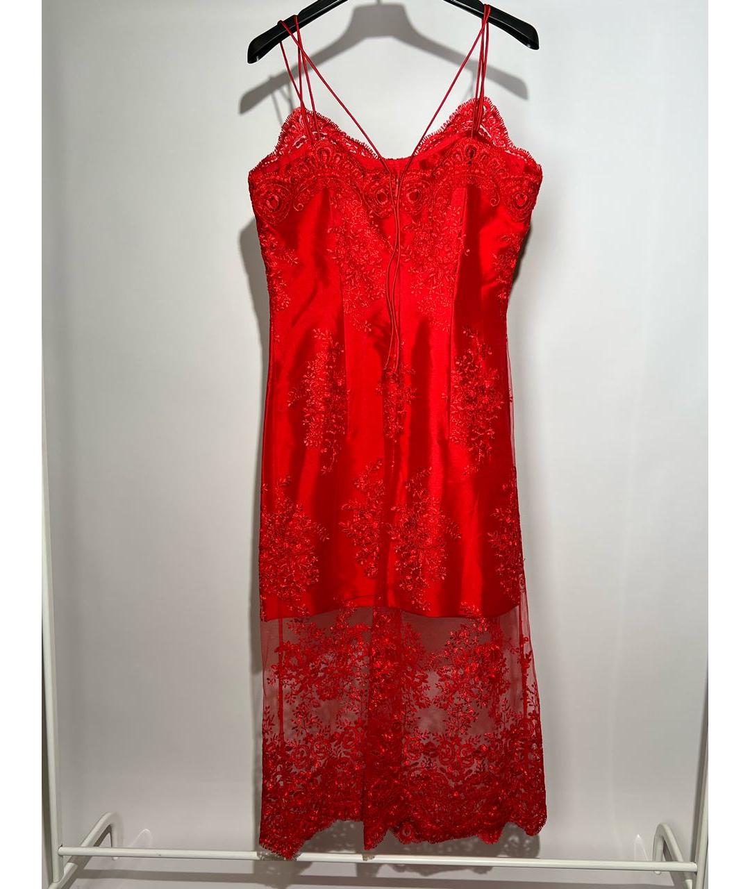 ESTER ABNER Красное вискозное коктейльное платье, фото 2