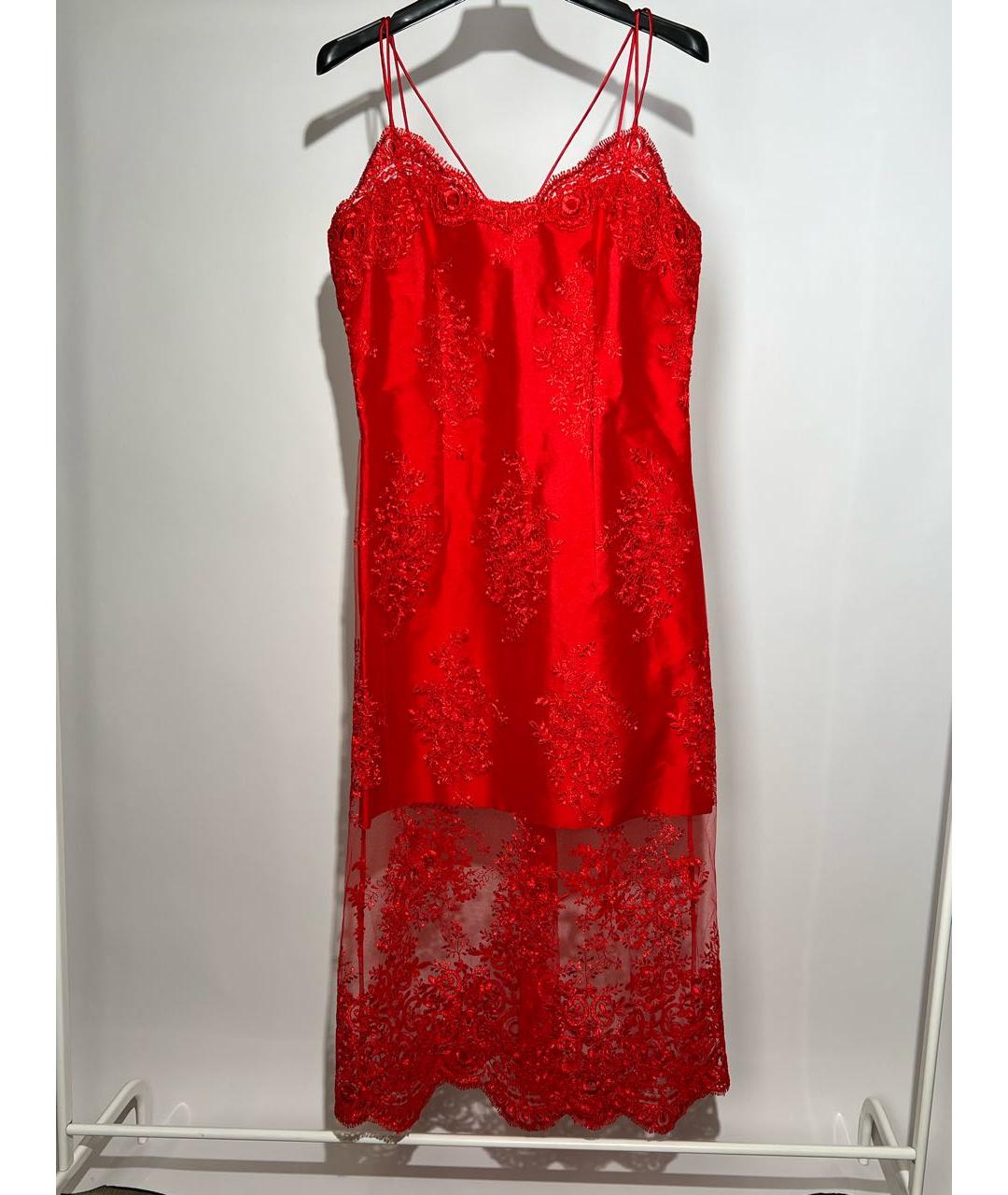 ESTER ABNER Красное вискозное коктейльное платье, фото 5