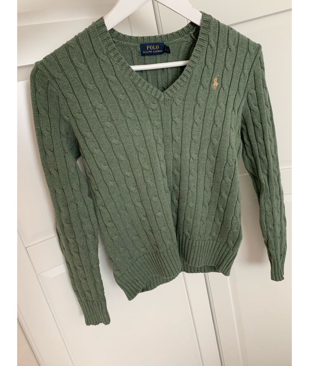 POLO RALPH LAUREN Зеленый хлопковый джемпер / свитер, фото 5