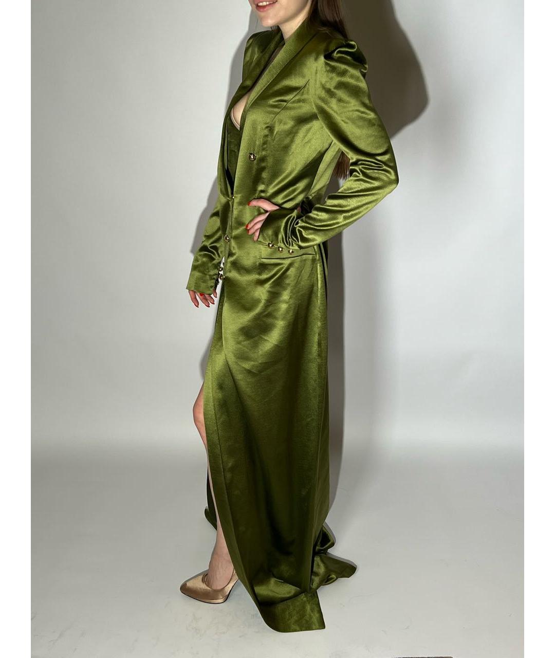 ESTER ABNER Зеленые шелковое вечернее платье, фото 4