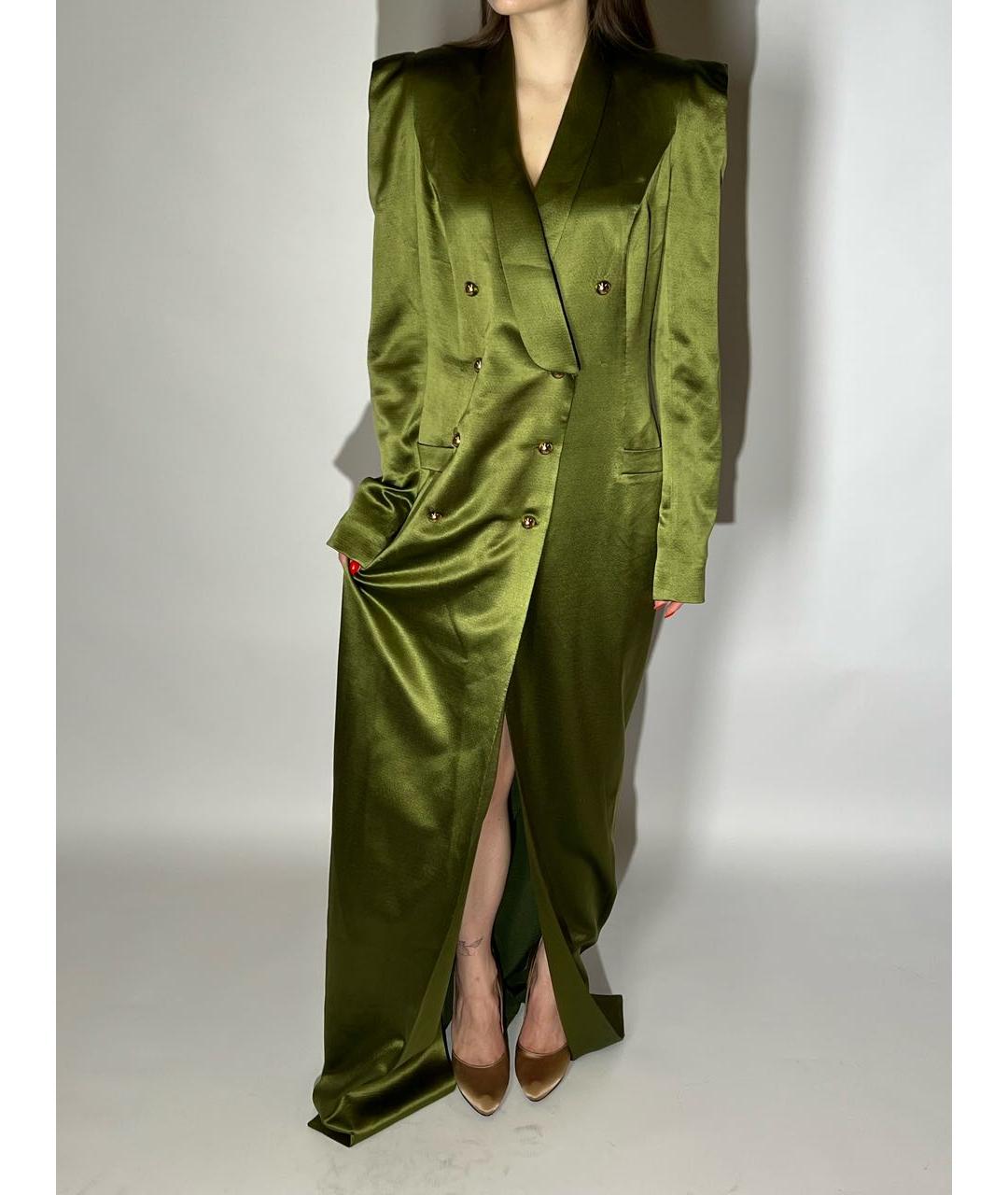 ESTER ABNER Зеленые шелковое вечернее платье, фото 3