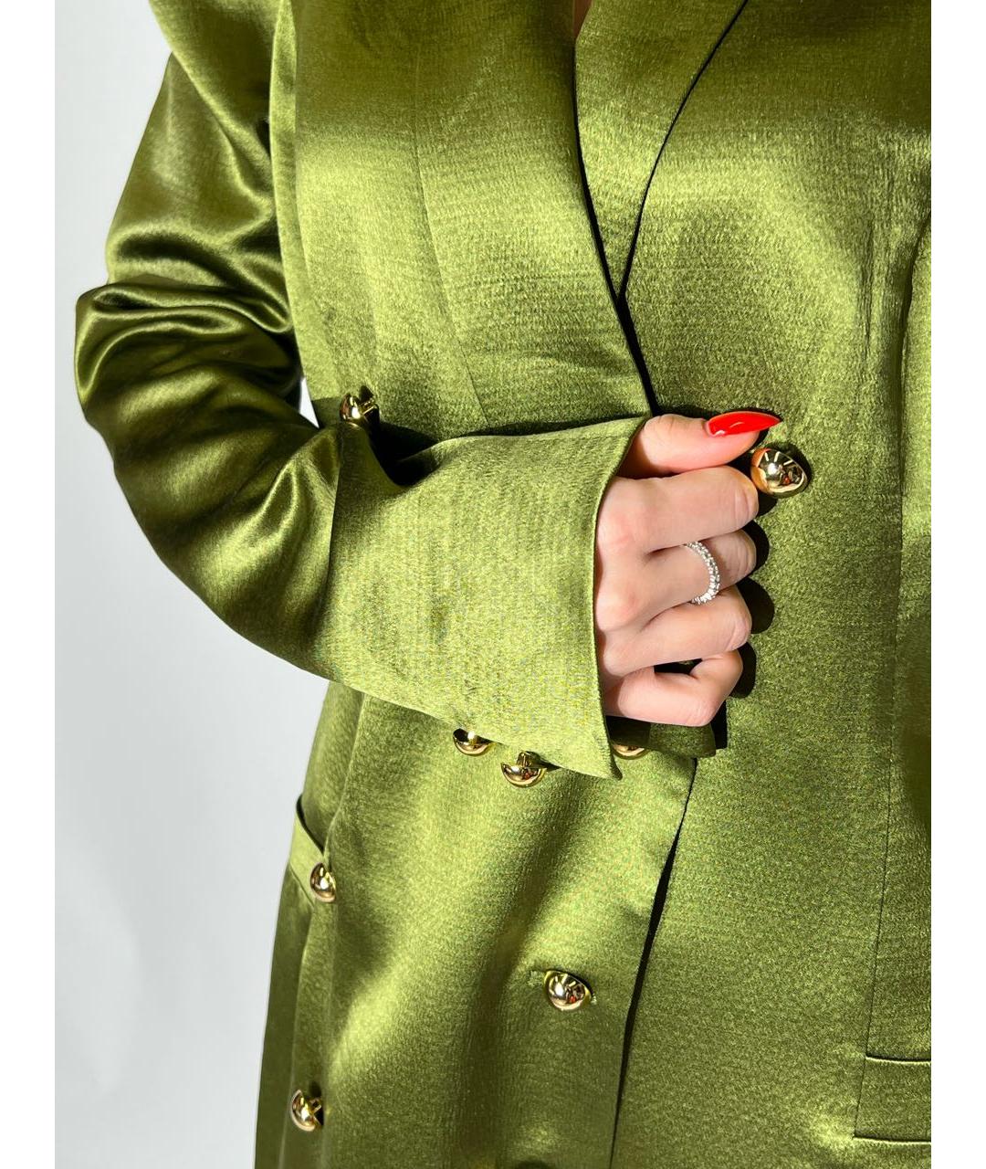 ESTER ABNER Зеленые шелковое вечернее платье, фото 6