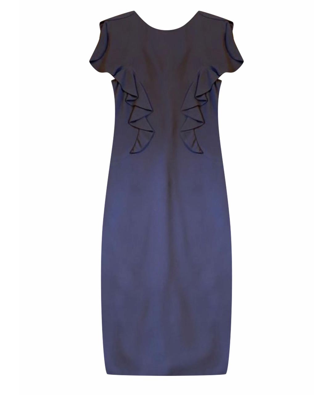 MAX&CO Синее вискозное коктейльное платье, фото 1