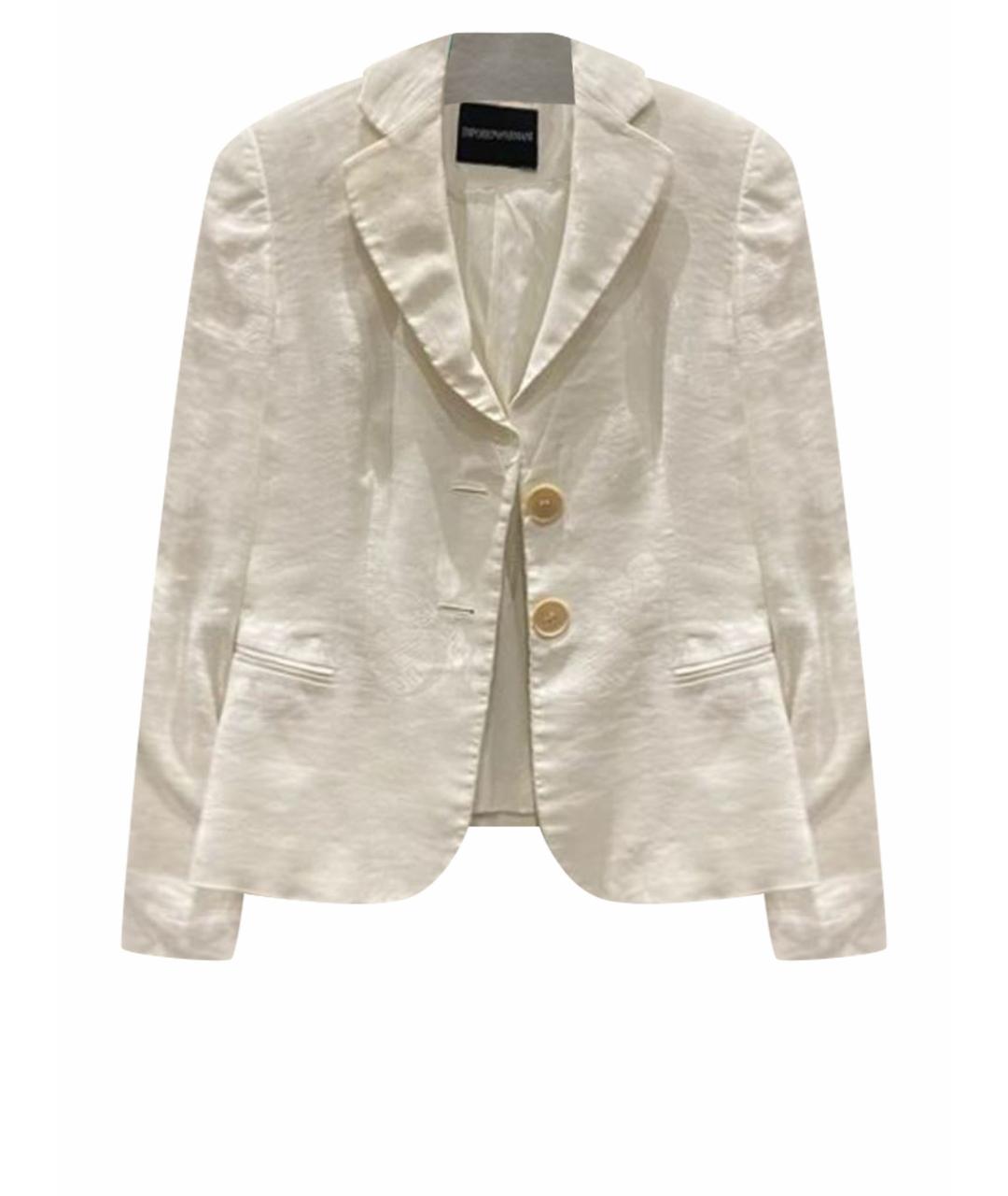 EMPORIO ARMANI Белый вискозный жакет/пиджак, фото 1