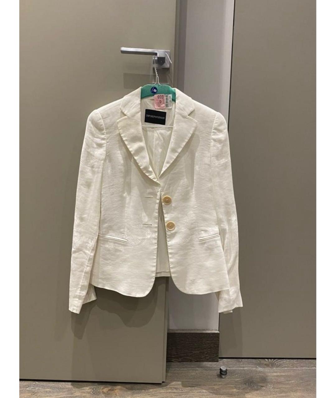EMPORIO ARMANI Белый вискозный жакет/пиджак, фото 5