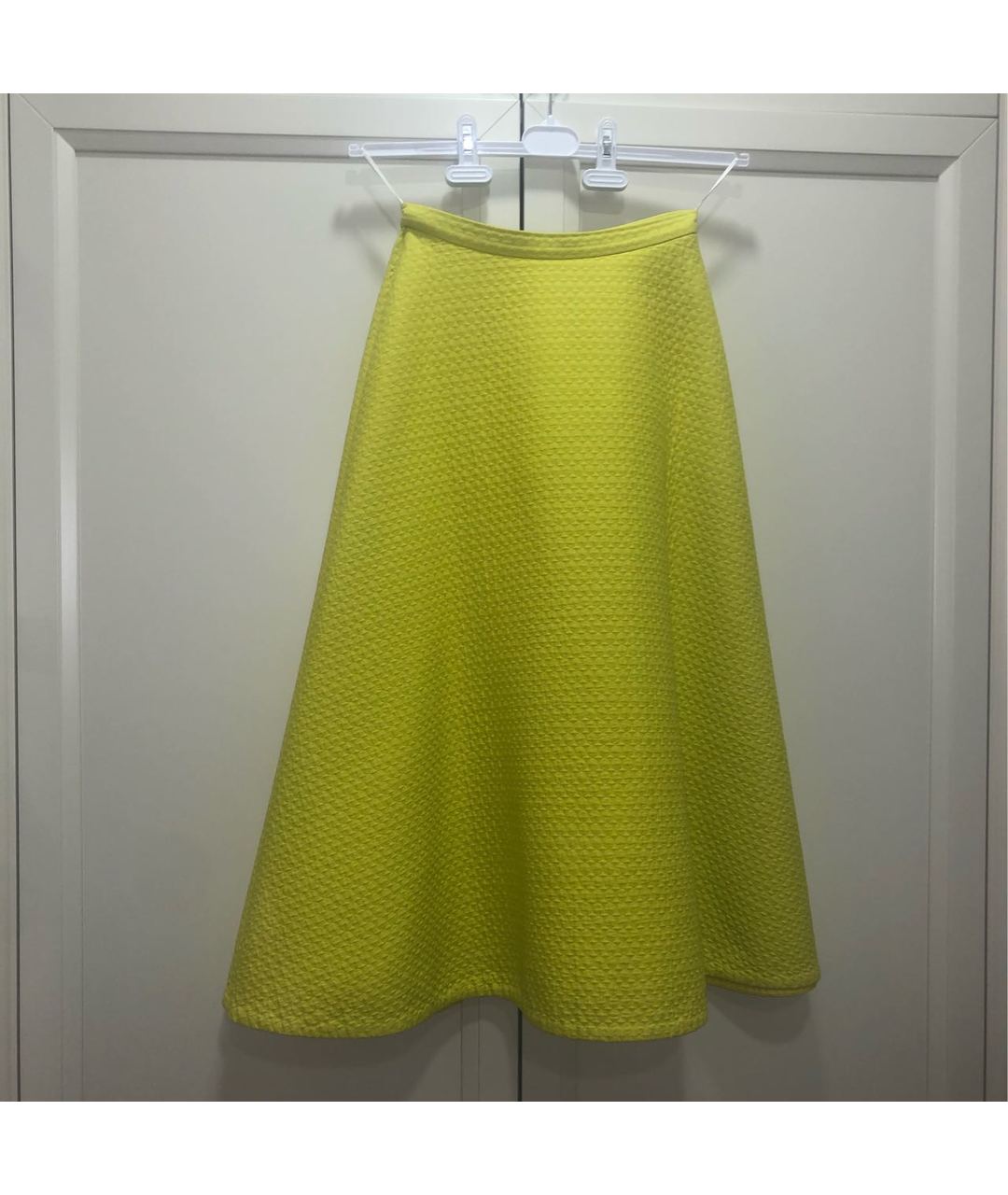 CHAPURIN Желтая хлопко-эластановая юбка миди, фото 7