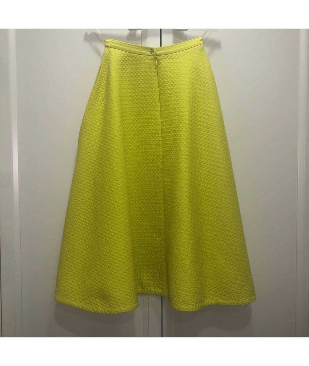 CHAPURIN Желтая хлопко-эластановая юбка миди, фото 3