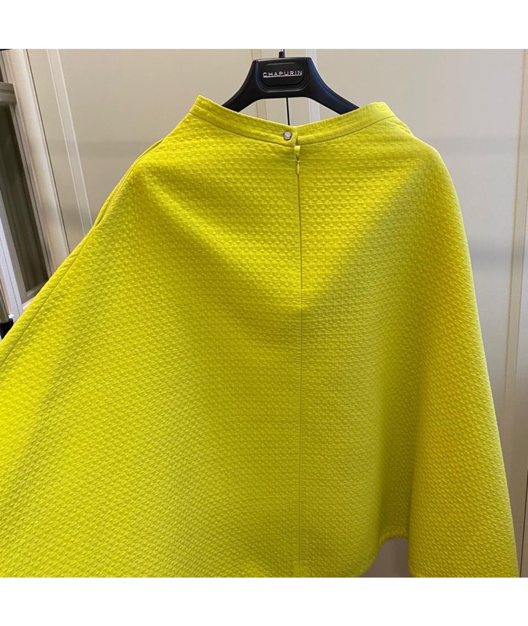 CHAPURIN Желтая хлопко-эластановая юбка миди, фото 6