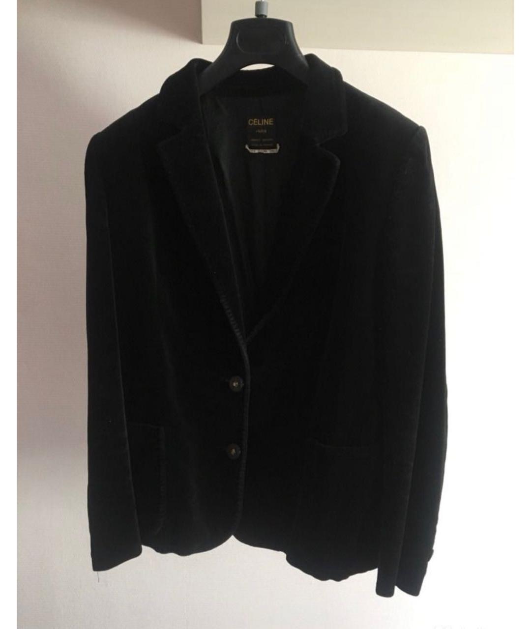 CELINE PRE-OWNED Черный велюровый жакет/пиджак, фото 4