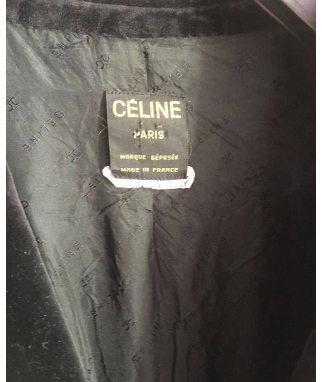 CELINE PRE-OWNED Черный велюровый жакет/пиджак, фото 3
