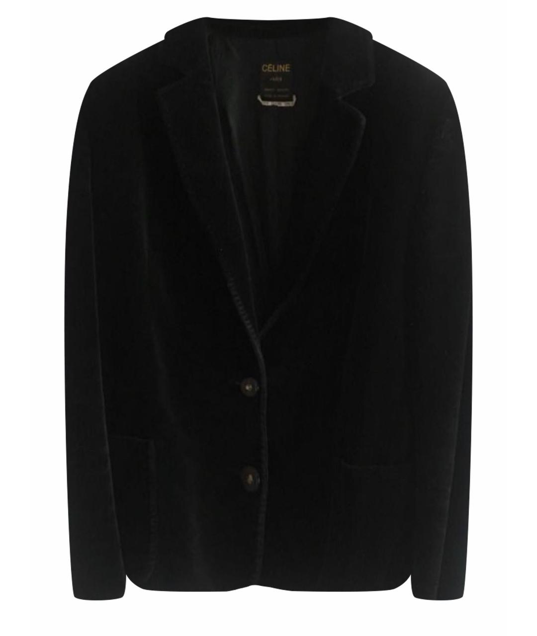CELINE PRE-OWNED Черный велюровый жакет/пиджак, фото 1