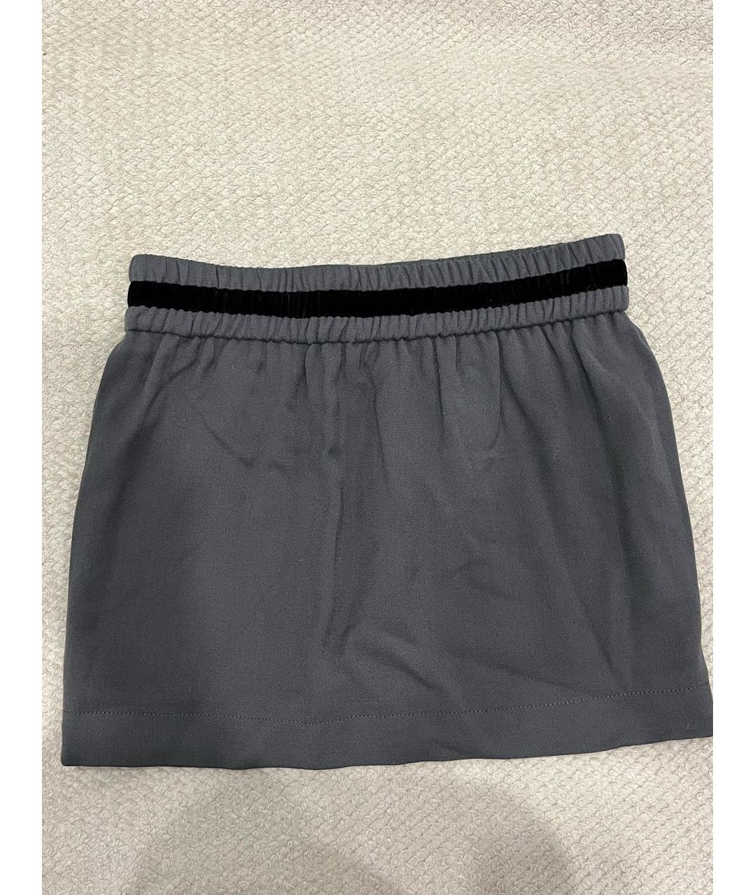 GUCCI Антрацитовая вискозная юбка мини, фото 2