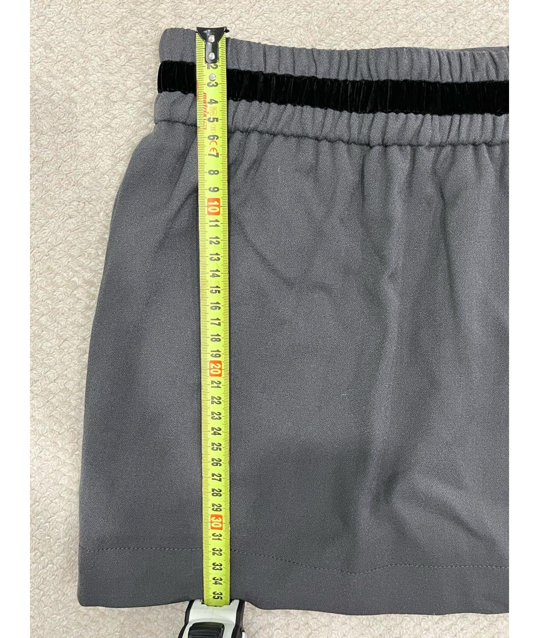 GUCCI Антрацитовая вискозная юбка мини, фото 6