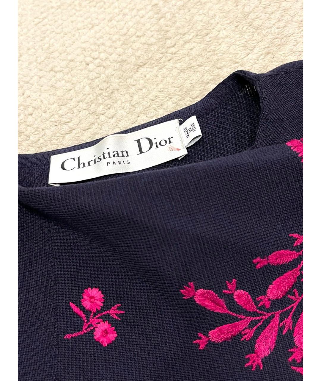 CHRISTIAN DIOR Темно-синий шелковый жакет/пиджак, фото 7