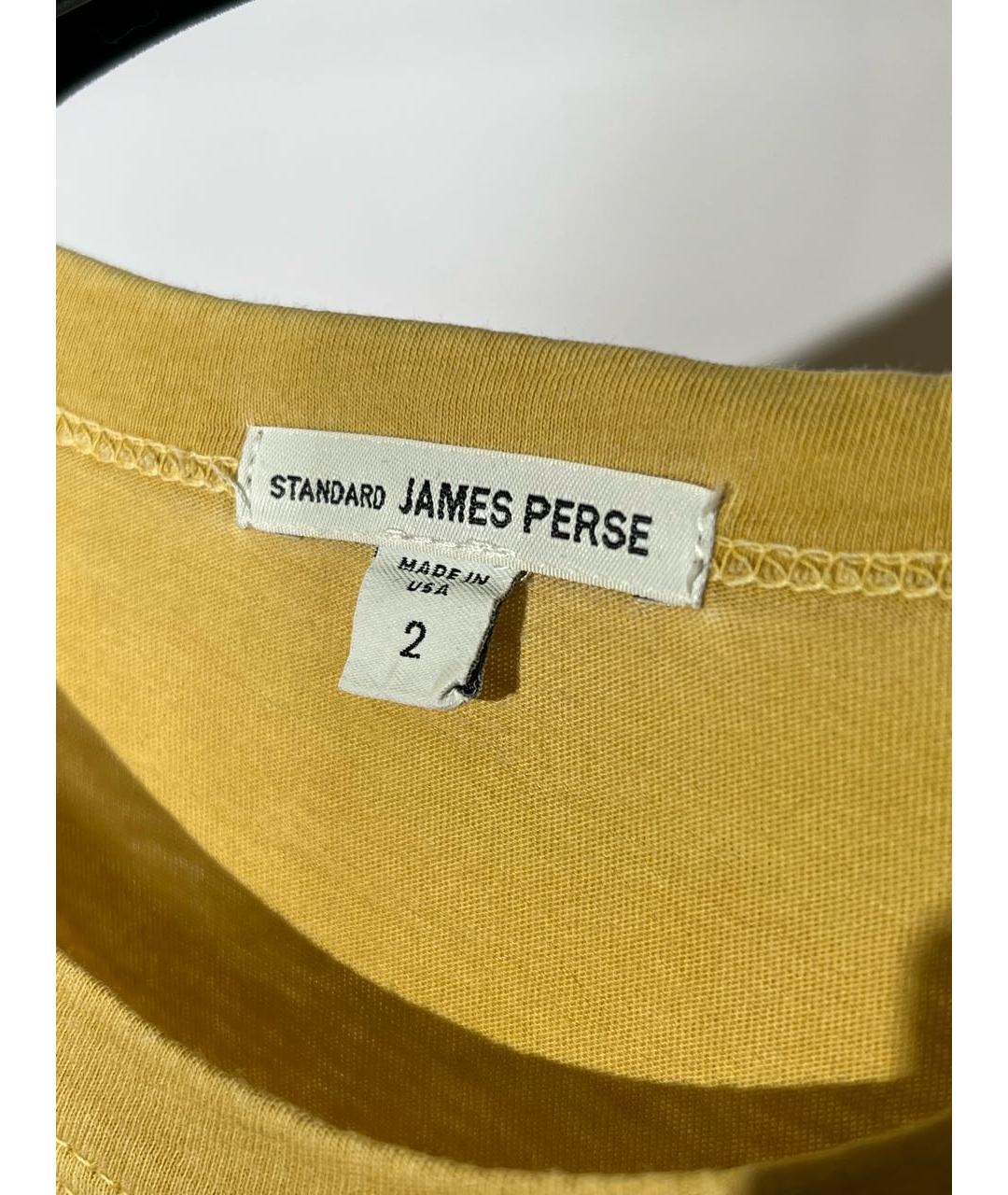 JAMES PERSE Желтая хлопковая футболка, фото 4