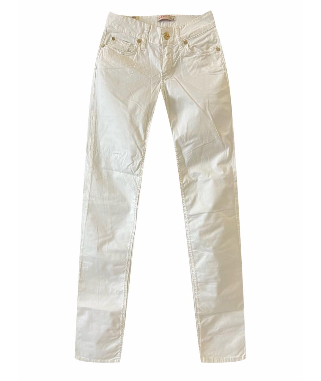 LIU JO Белые хлопко-эластановые брюки узкие, фото 1
