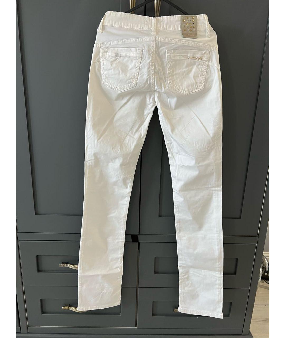 LIU JO Белые хлопко-эластановые брюки узкие, фото 2