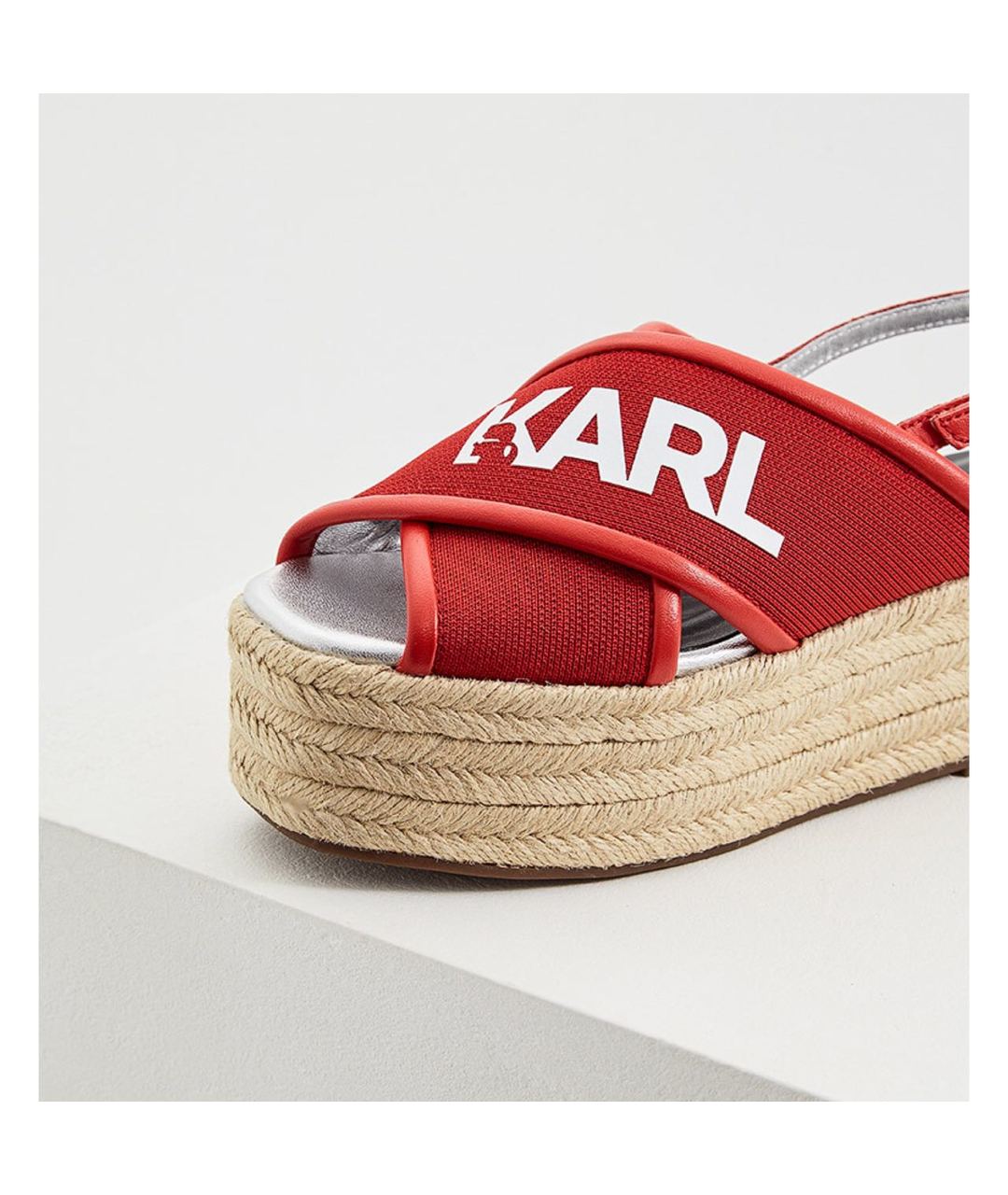 KARL LAGERFELD Красные текстильные сандалии, фото 2